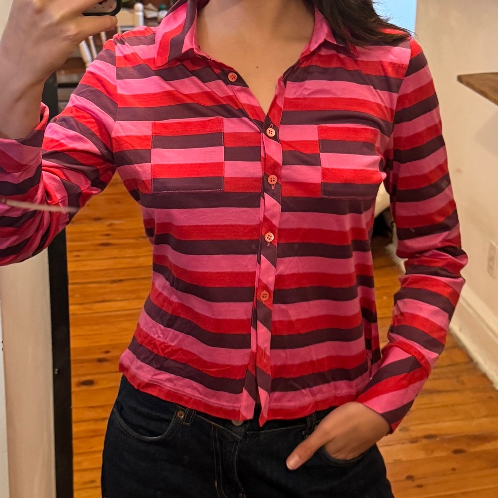 Vintage Italian Pink Stripe top